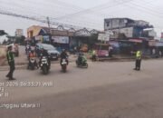 Batalyon B Pelopor Laksanakan Gatur Pagi di Sejumlah Titik Padat
