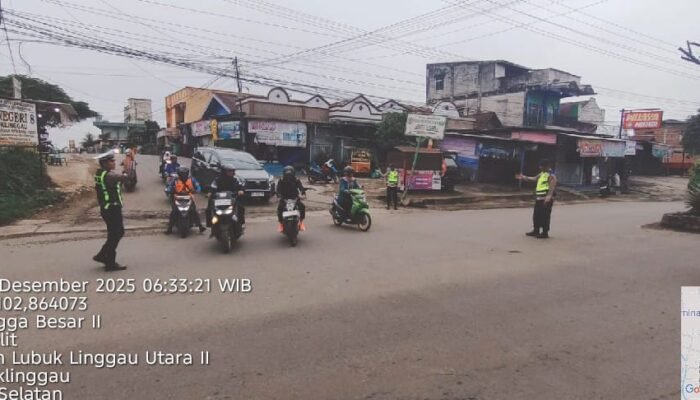 Batalyon B Pelopor Laksanakan Gatur Pagi di Sejumlah Titik Padat