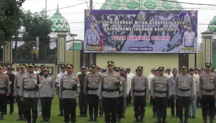 Apel Gabungan Tiga Polres Peringati HUT Satpam 45. Ini Pesan Kapolres Lubuk Linggau.