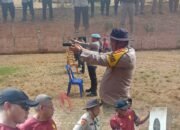 Anggota Satbrimob Polda Sumsel Batalyon B Pelopor Jadi Instruktur Dan BA Ujian Menembak di Polres Musi Rawas Utara