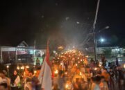 Sambut Ramadhan 1447 H. Ratusan Warga Di Kelurahan Bangun Jaya, Kecamatan BTS Ulu, Musi Rawas Gelar Pawai Obor