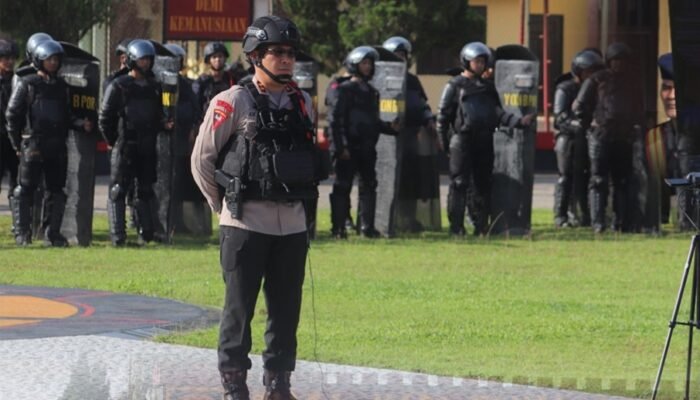 Dansat Satbrimob Polda Sumsel Batalyon B Pelopor Pimpin Apel Kesiapsiagaan Virtual