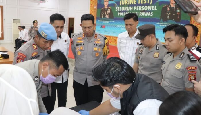 Seluruh Personil Polres Musi Rawas Di Tes Urine. Ini Tujuannya.