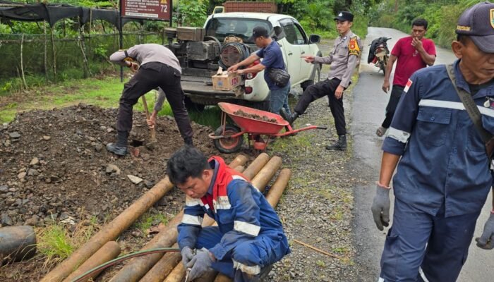 Dukung Program BELIDA Kapolda Sumsel, Polres Musi Rawas Revitalisasi Jembatan Sungai Jernih