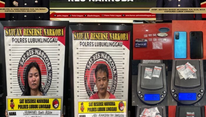 Polda Sumsel Ringkus Sepasang Pengedar Sabu dan Ekstasi di Lubuk Linggau