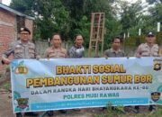 Wujud Hari Bhakti Sosial Bhayangkara ke -80. Polres Musi Rawas Bangun Sumur Bor di Masjid Muhajirin Sukakarya 