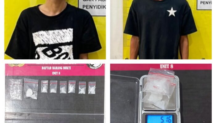 Dua Tersangka Dijerat Permufakatan Jahat, Unit 8 Polrestabes Palembang Sita Sabu 5,16 Gram di Kost Demang Lebar Daun