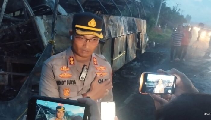 Kapolres Musi Rawas Utara Update Penanganan Laka Muratara: Tim DVI Identifikasi Korban Terbakar Bus ALS dan Truk Tanki