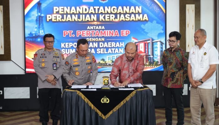 Kapolda Sumsel dan PT Pertamina EP Teken Kerja Sama Strategis Pengelolaan Sumur Minyak.  ⠀