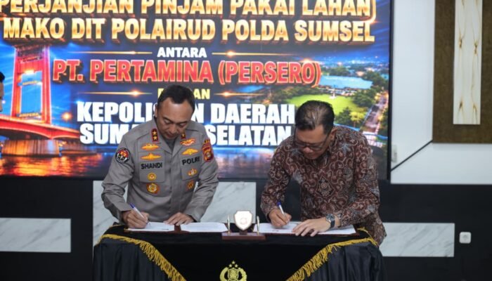 Dukung Infrastruktur Maritim, Polda Sumatera Selatan Perkuat Sinergi Aset Bersama PT Pertamina (Persero)