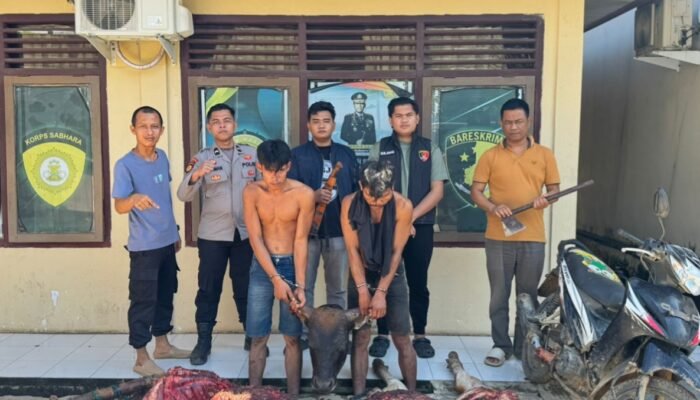 Sedang Menyembelih Hewan Ternak Hasil Pencurian, Komplotan Pencuri Ditangkap Polsek Muara Lakitan