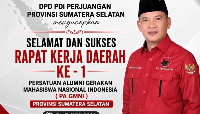 Ketua DPD PDI Perjuangan Sumatera Selatan Ucapkan Selamat Rakerda Ke-1 GMNI