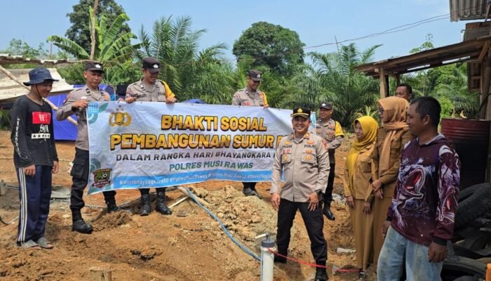 Atasi Krisis Air Bersih, Polres Musi Rawas Rampungkan Pembangunan Sumur Bor