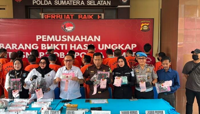 Polda Sumsel Musnahkan Barang Bukti Narkotika Senilai Rp7,9 Miliar, Selamatkan 83 Ribu Jiwa
