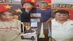 Empat Pelaku Perampok SPBU Bersenjata Gasak Uang Rp. 30 Juta Dibekuk Polres Empat Lawang Di wilayah Muara Enim