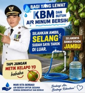 Peduli Masyarakat, Siapkan Air Bersih Untuk Minum Gratis Di Depan Rumah
