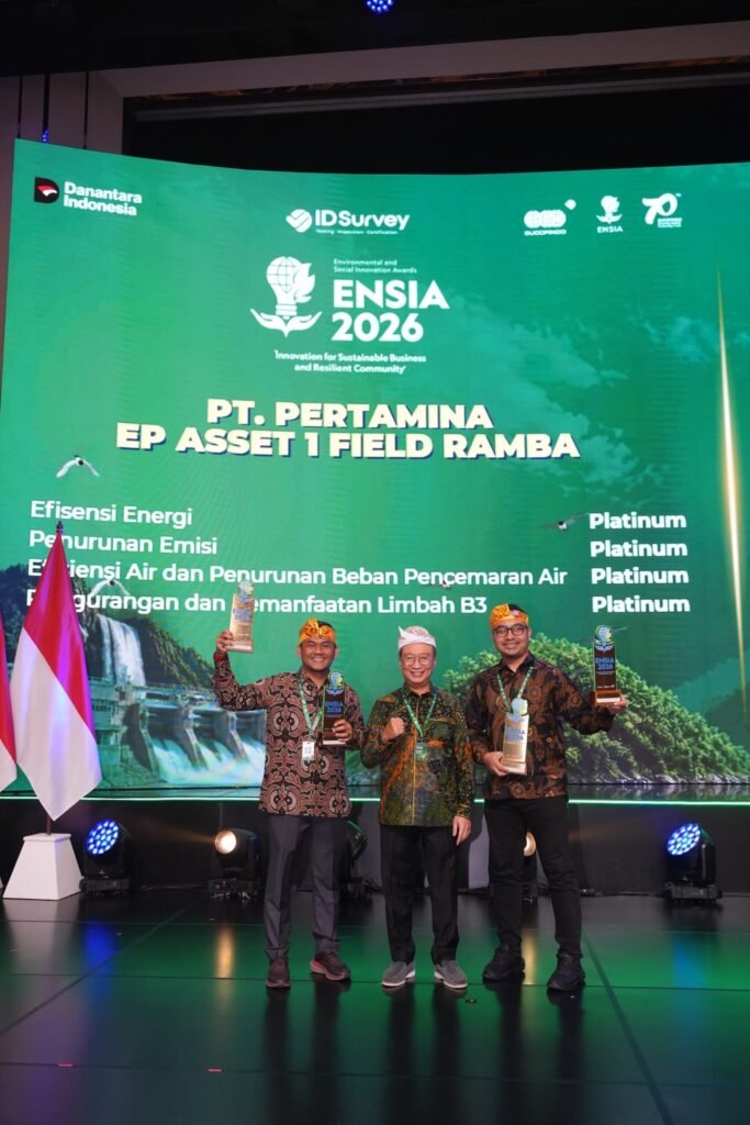 Tumbuh Bersama Masyarakat dan Lingkungan, Pertamina EP Ramba Raih Penghargaan Platinum IRBA dan ENSIA 2026